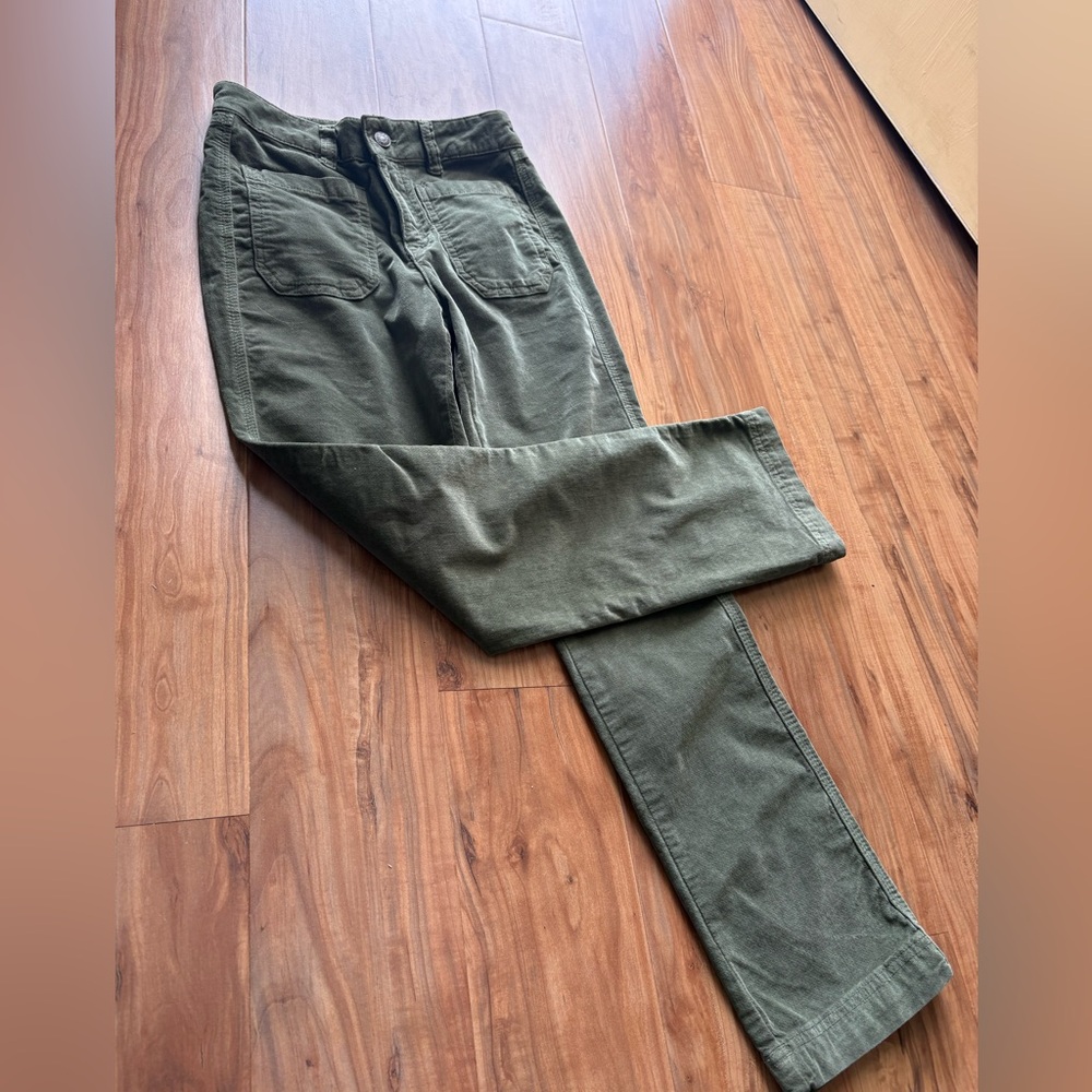 Free People Olive Corduroy Trousers